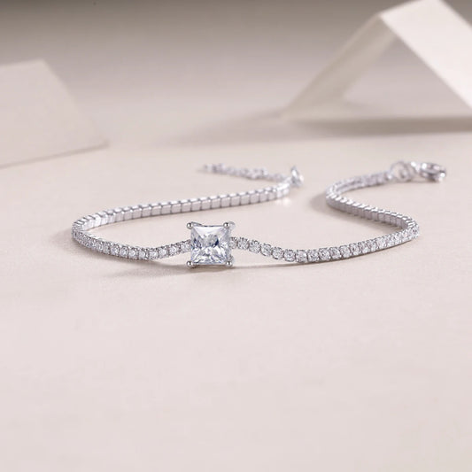 sterling silver jewelry - 925 Silver Bracelet SLM0064B-silver-16.5cm open view