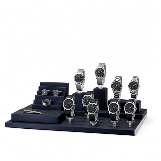 watch display - Custom Black Acrylic Watch Display Tray Collection CWD003 open view