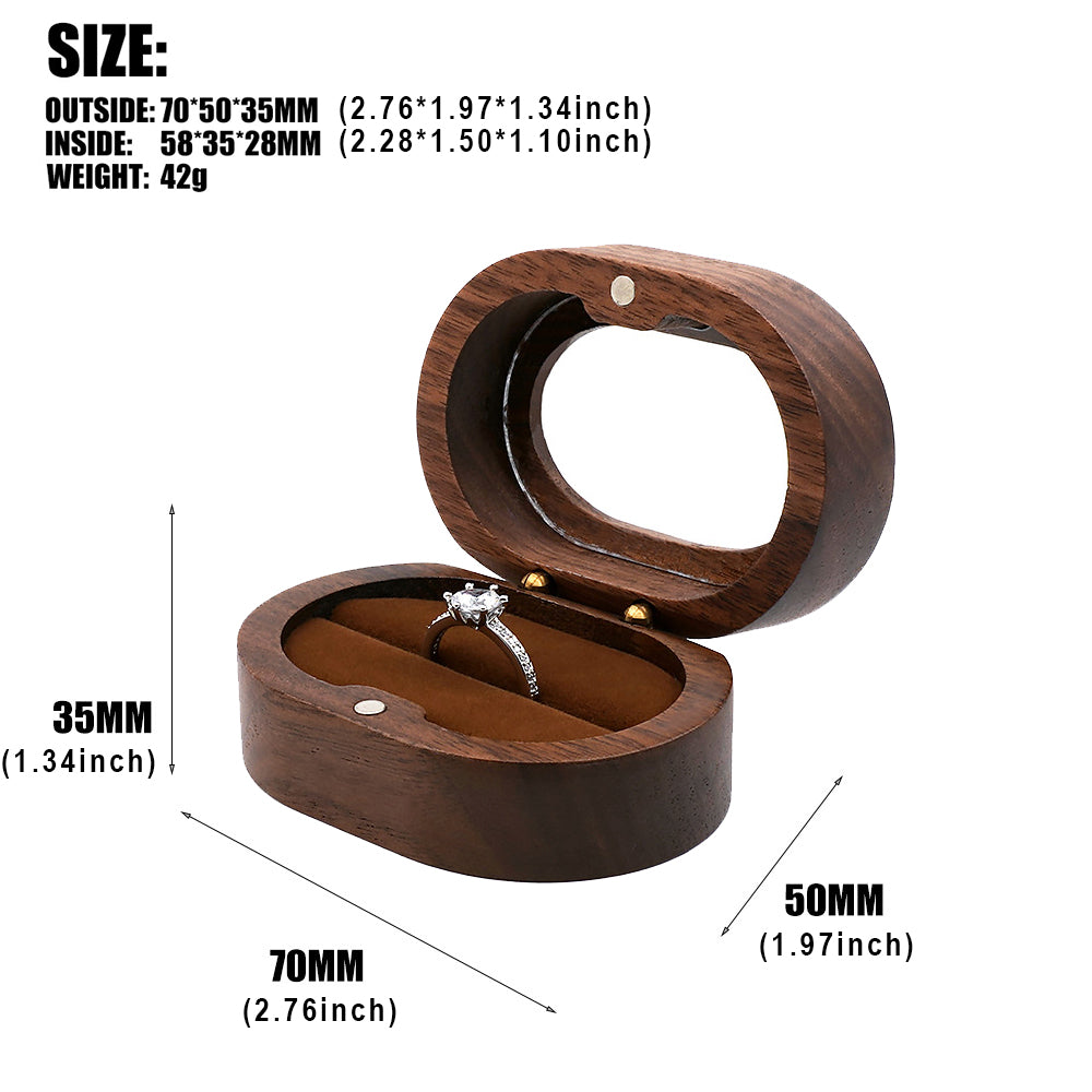 Oval Wooden Single Ring Box With Window