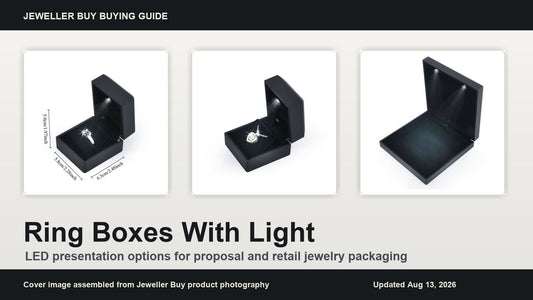 Jeweller Buy LED ring, pendant and necklace presentation boxes for a ring box with light buying guide