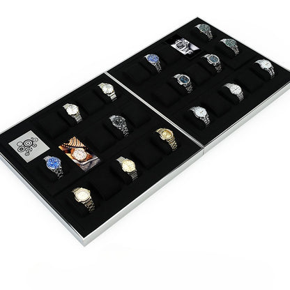 Premium Black Microfiber Watch Display Tray