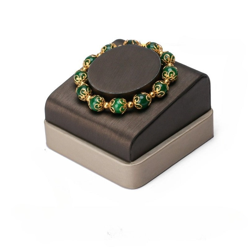 Black & Beige PU Leather Jewelry Display Set - Modular Counter Stand with Busts, Ring, Earring & Bracelet Holders