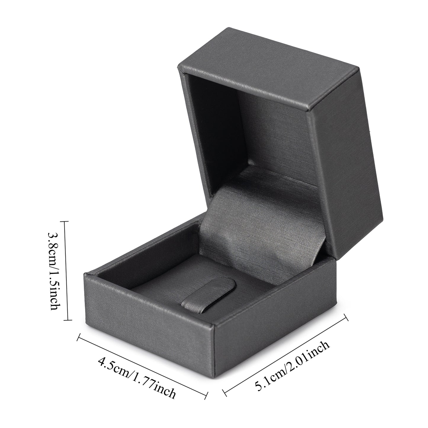 Gray PU Covered Ring Boxes, Price for 24 Pcs