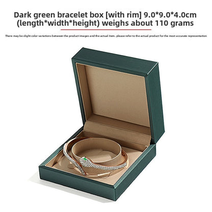 Green And Champagne Leather Jewelry Box