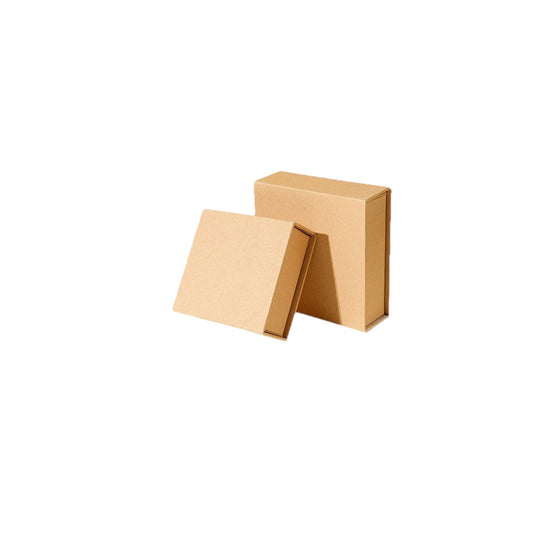 Kraft paper magnetic jewelry box on a pure white background