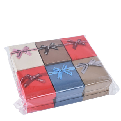 B1534-X8 Fashion Bow Tie Pendant Earring Necklace Boxes With 6 Colors, Price for 12 Pcs.