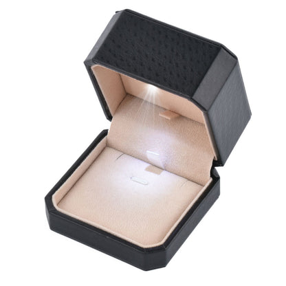 Black LED Jewelry Box, Square Ring Box With Light，Price For 12 PCS