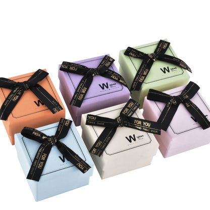 B1522-X7 Fashion 6 Colors Ring Boxes with Ribbon, Price for 24 PCS.