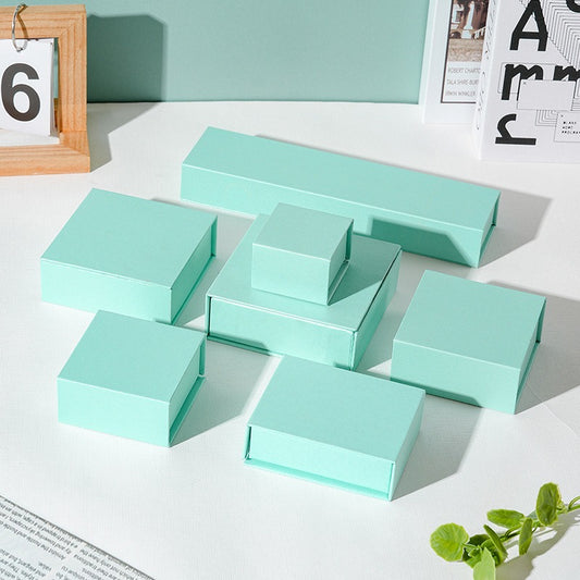 Powder blue magnetic jewelry box exterior product view