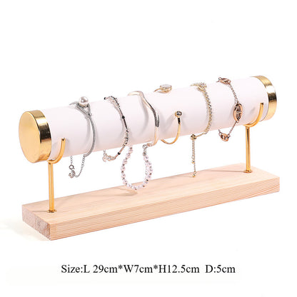 Creative jewelry rack wooden bracelet rack gold three-layer bracelet display rack display bracelet rack watch storage rack