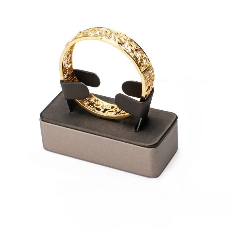 Black & Beige PU Leather Jewelry Display Set - Modular Counter Stand with Busts, Ring, Earring & Bracelet Holders
