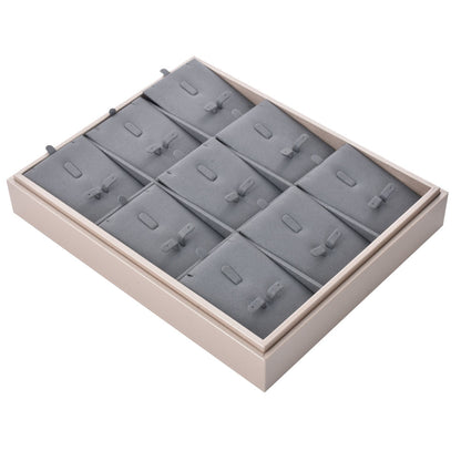 PU Jewelry Display Earring Ring Tray with 9 Grids