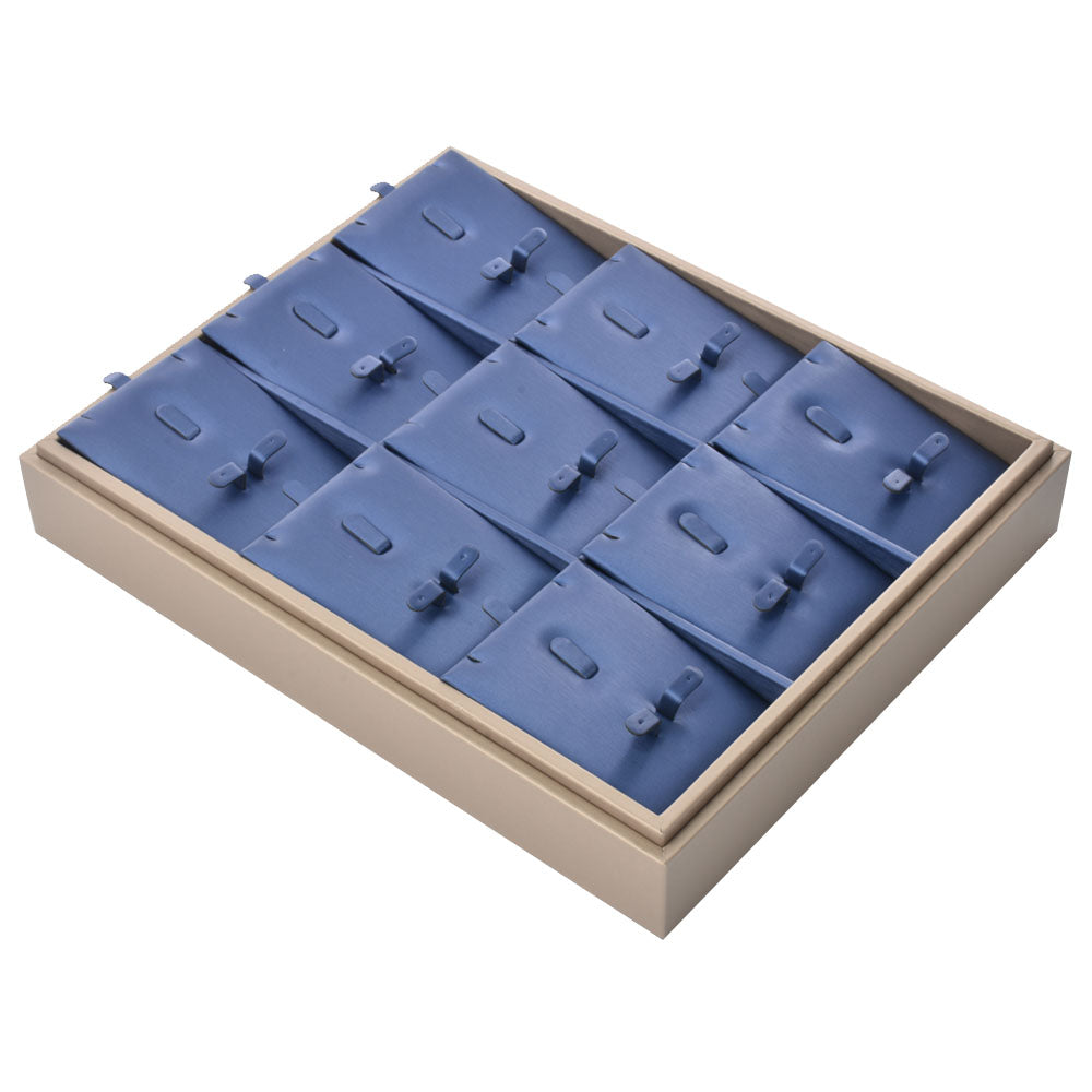 PU Jewelry Display Earring Ring Tray with 9 Grids