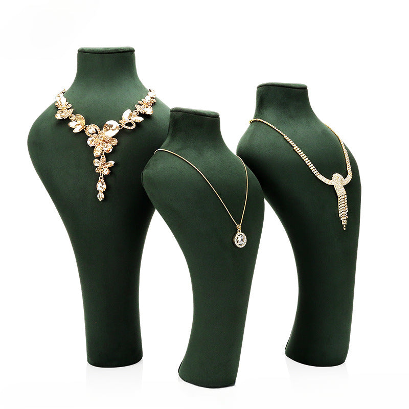 Window Display Stand Mannequin Head Jewelry Necklace Stand Factory Direct Sales Green Neck Stall Jewelry Stand