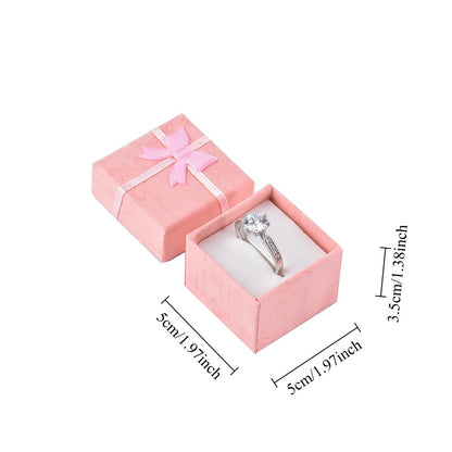 24Pcs (B10-22-PEA) Pink Fashion Ring Boxes
