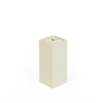 Beige Velvet Jewelry Display Set with Gold Metal Accents - Complete Retail Stand with Busts, Ring, Earring & Bracelet Holders