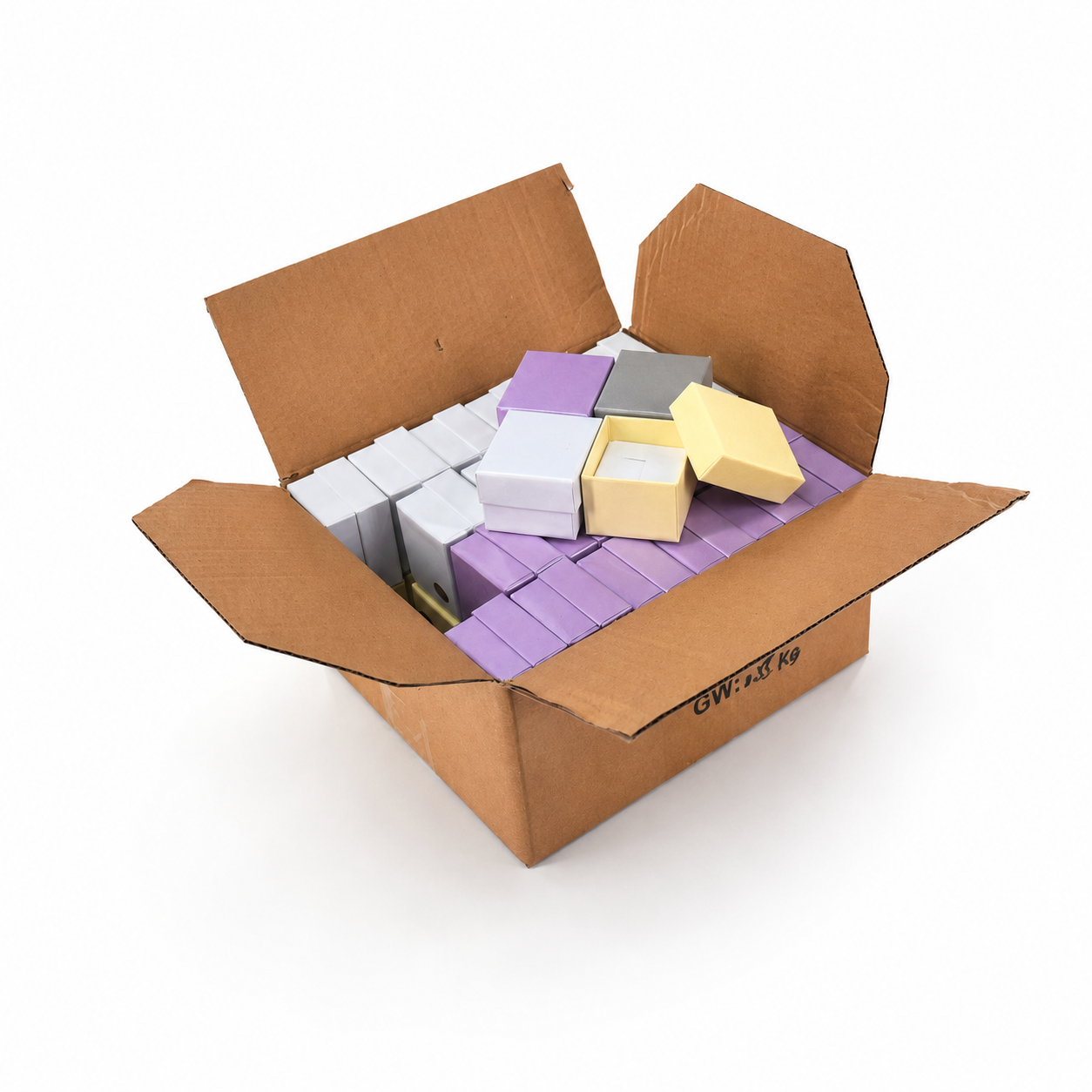 48-Pack Assorted Color Small Cardboard Jewelry Gift Boxes with Cotton Inserts – Jeweller Buy