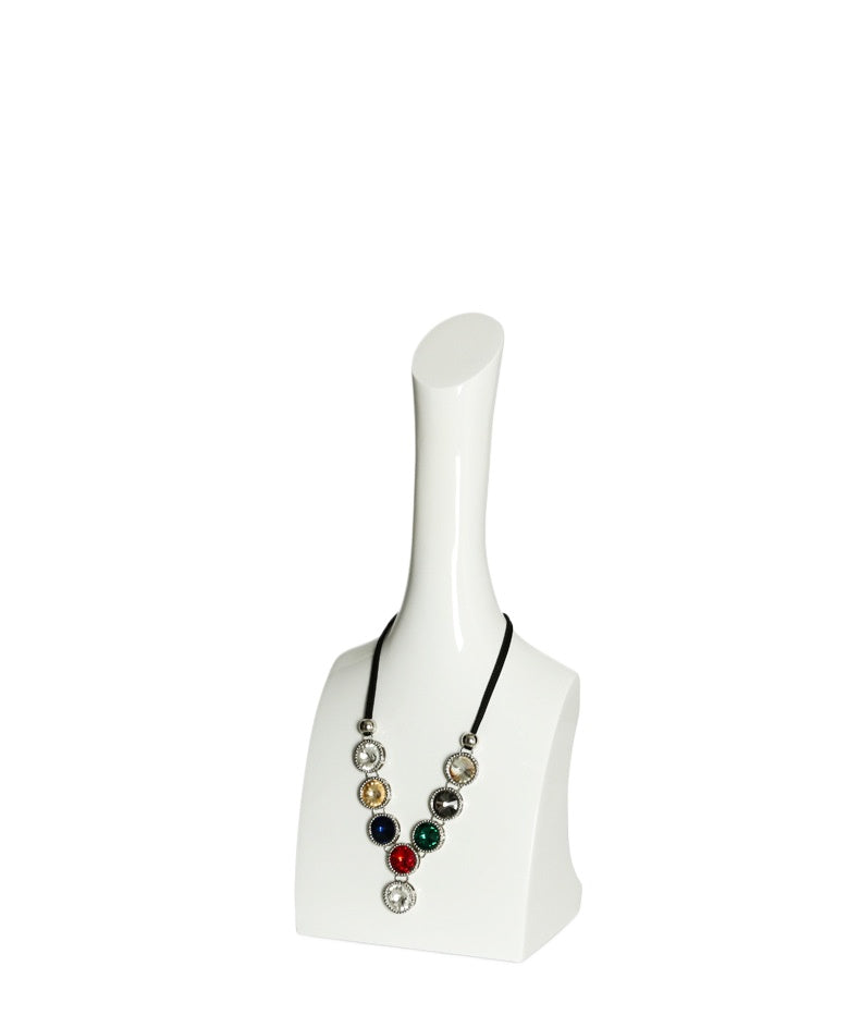 White Painted Necklace Display Bust