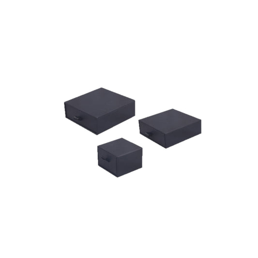 Custom multi-size sliding drawer jewelry box on a pure white background