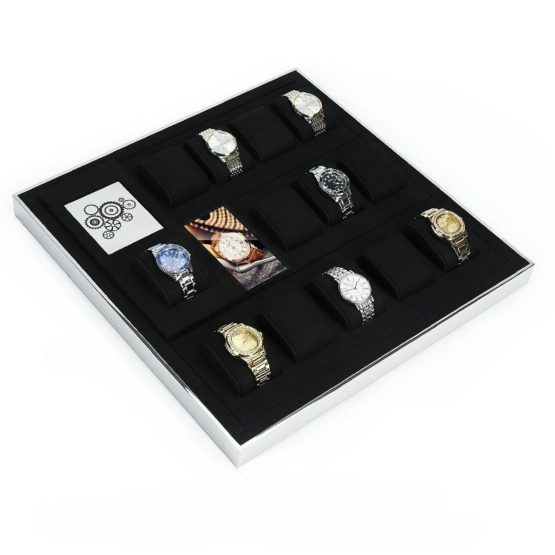 Premium Black Microfiber Watch Display Tray