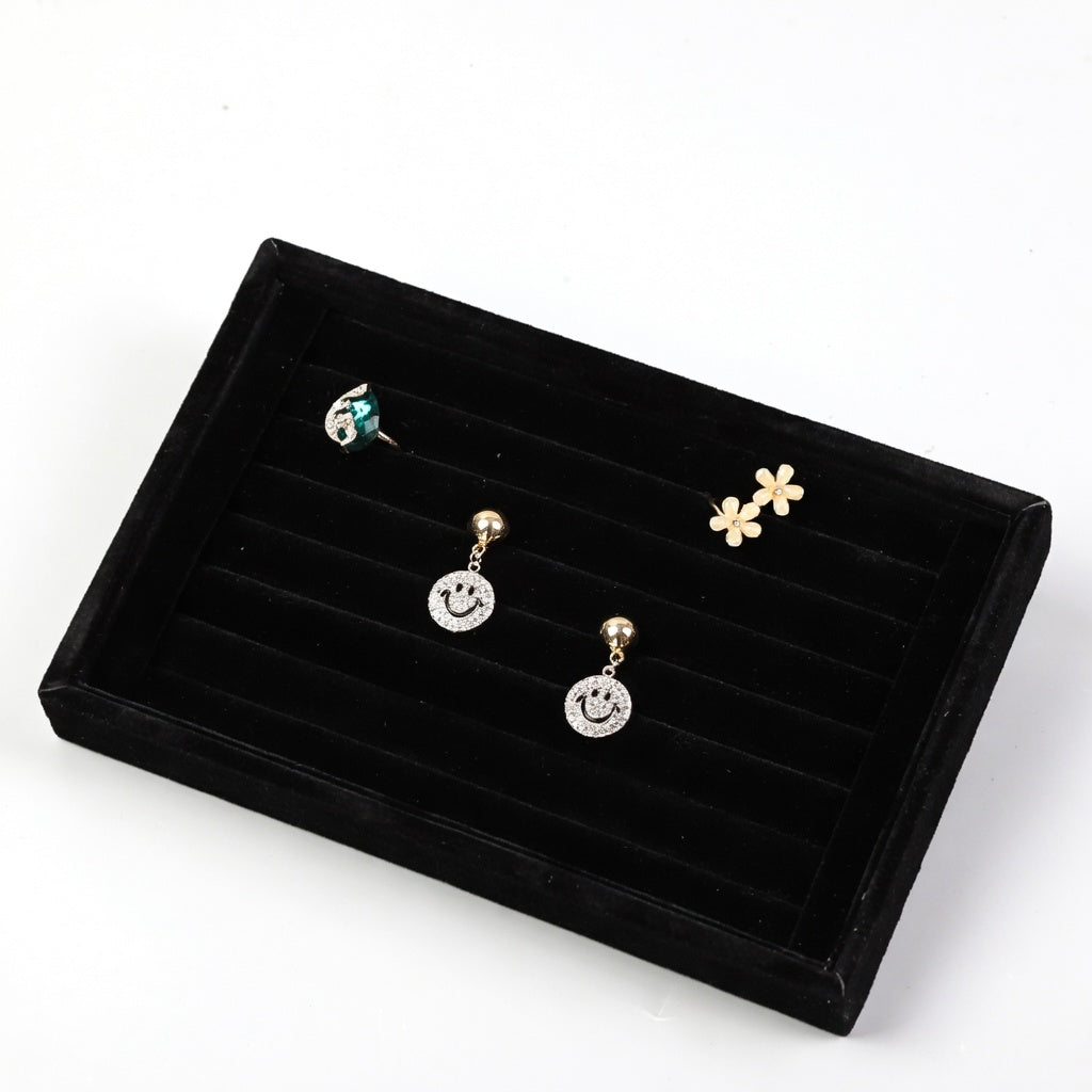 Small Velvet Ring Earring Tray - Plush Jewelry Display Holder