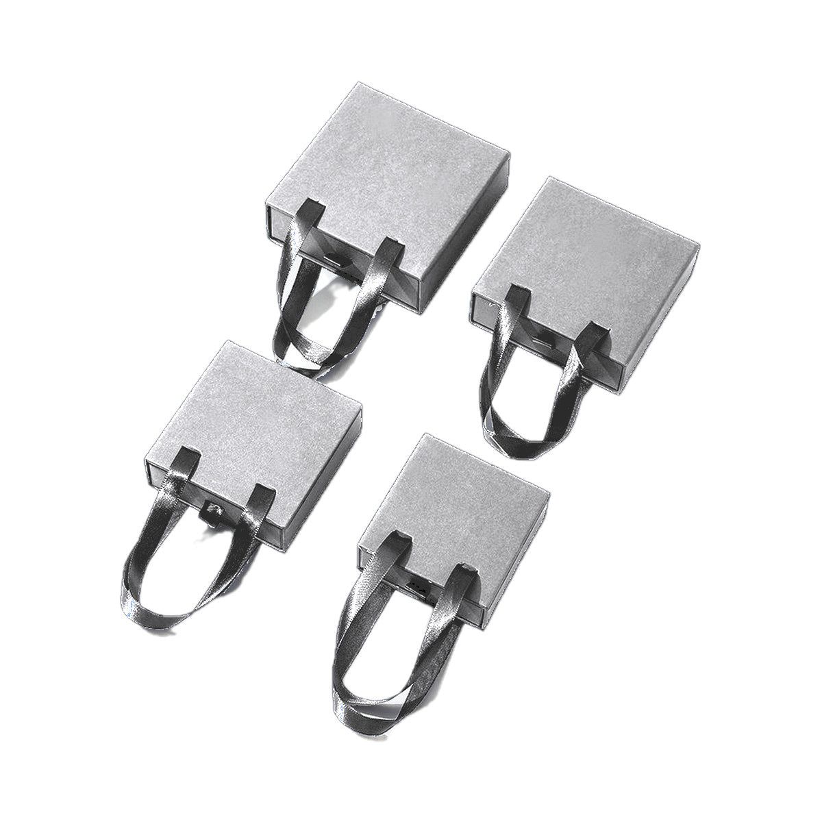 White handled drawer jewelry boxes in four verified sizes on pure white