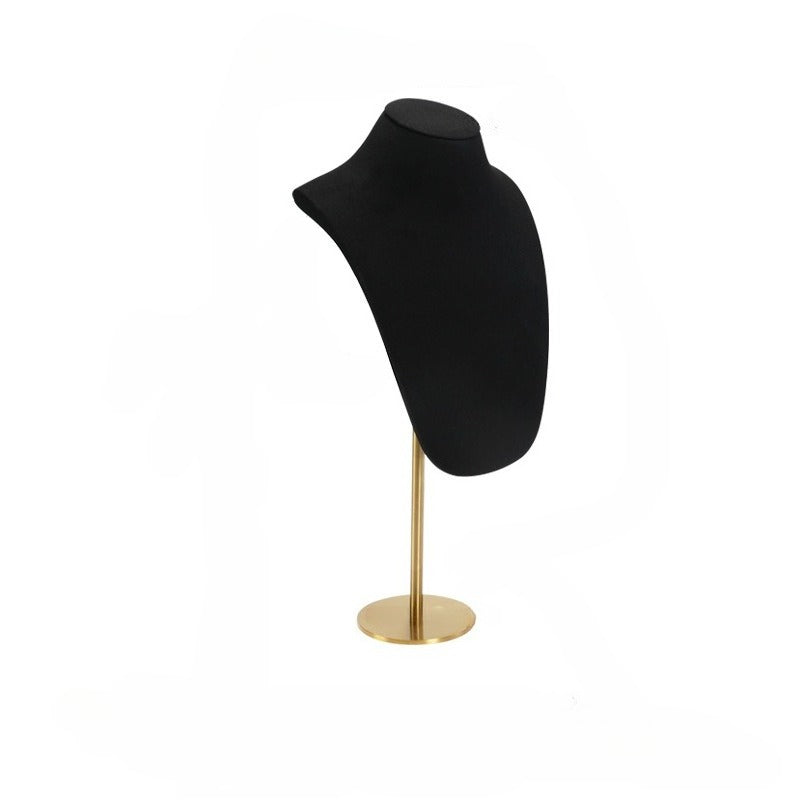 Velvet Necklace Bust Display Stand - Adjustable Mannequin for Jewelry Showcase