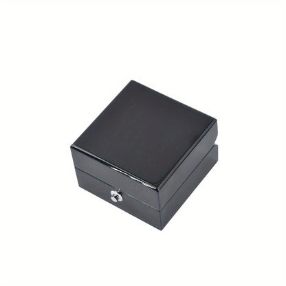 6 PCS Glossy Black LED Jewelry Box Luxury Ring Necklace Display Case