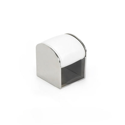 White PU Leather Jewelry Display Tray with Shiny Metal Frame - Modular Counter Organizer for Necklaces, Rings & Earrings
