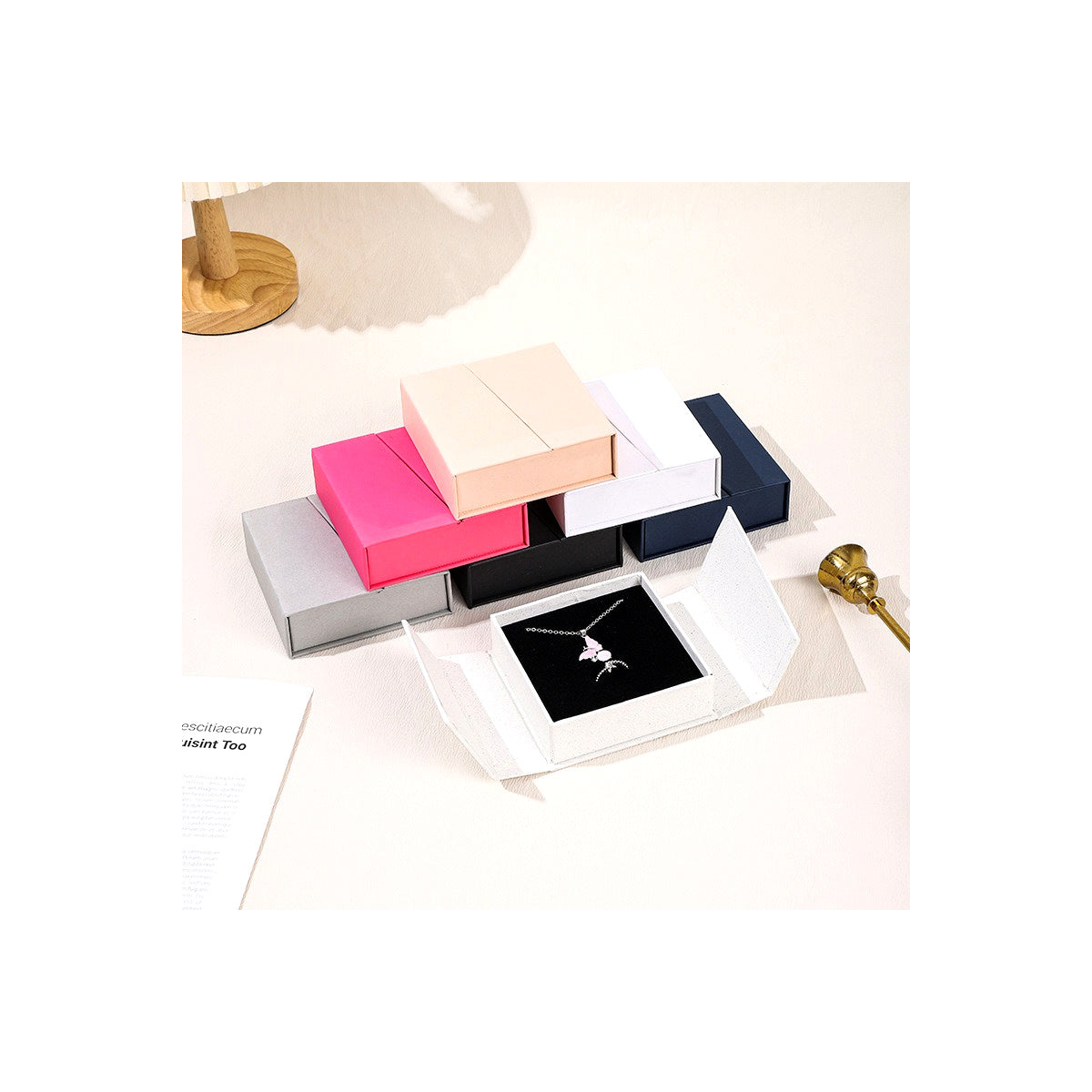 Custom double-opening magnetic jewelry box product view 2