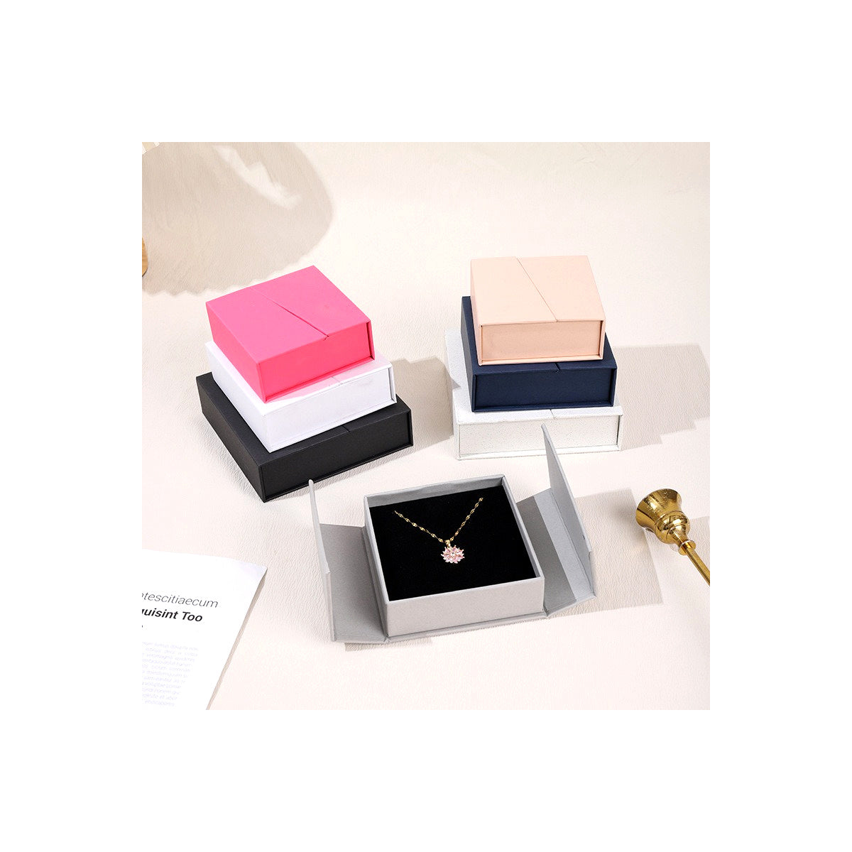 Custom double-opening magnetic jewelry box product view 3