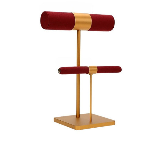 Premium Multi-Color Microfiber & Metal Jewelry Stand, Bracelet & Ring Display Holder
