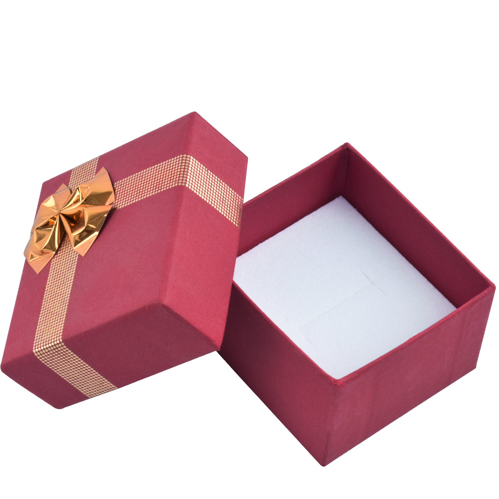 Red Ring Box with Shiny Silver Bow Tie