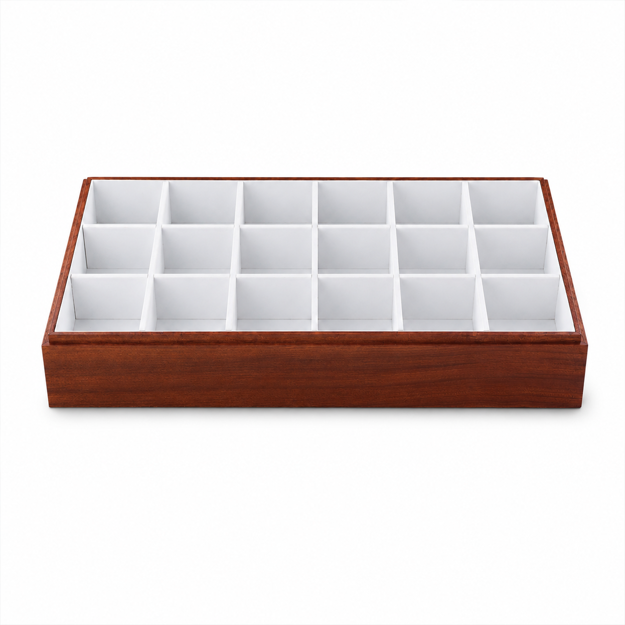 18-Compartment Wooden Watch Tray with White Interior – Jeweller Buy