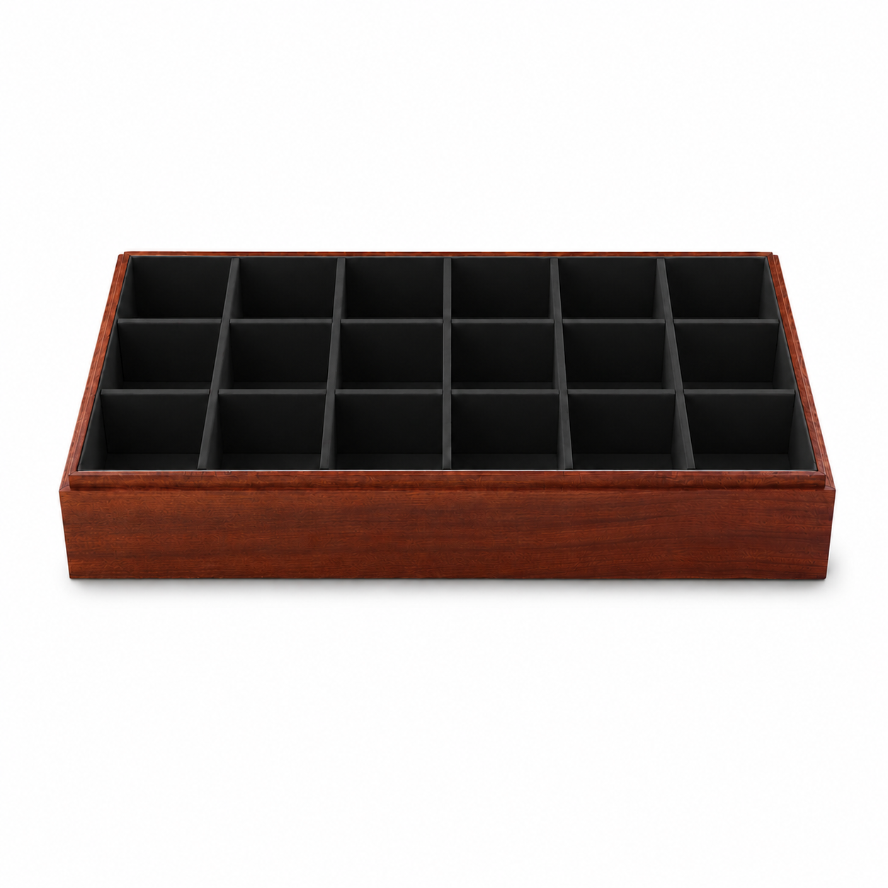 18-Compartment Wooden Watch Display Tray with Black Interior – Jeweller Buy