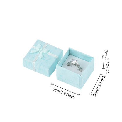24Pcs (B10-22-BA) Light Blue Fashion Ring Boxes