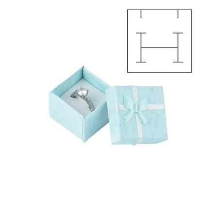 24Pcs (B10-22-BA) Light Blue Fashion Ring Boxes