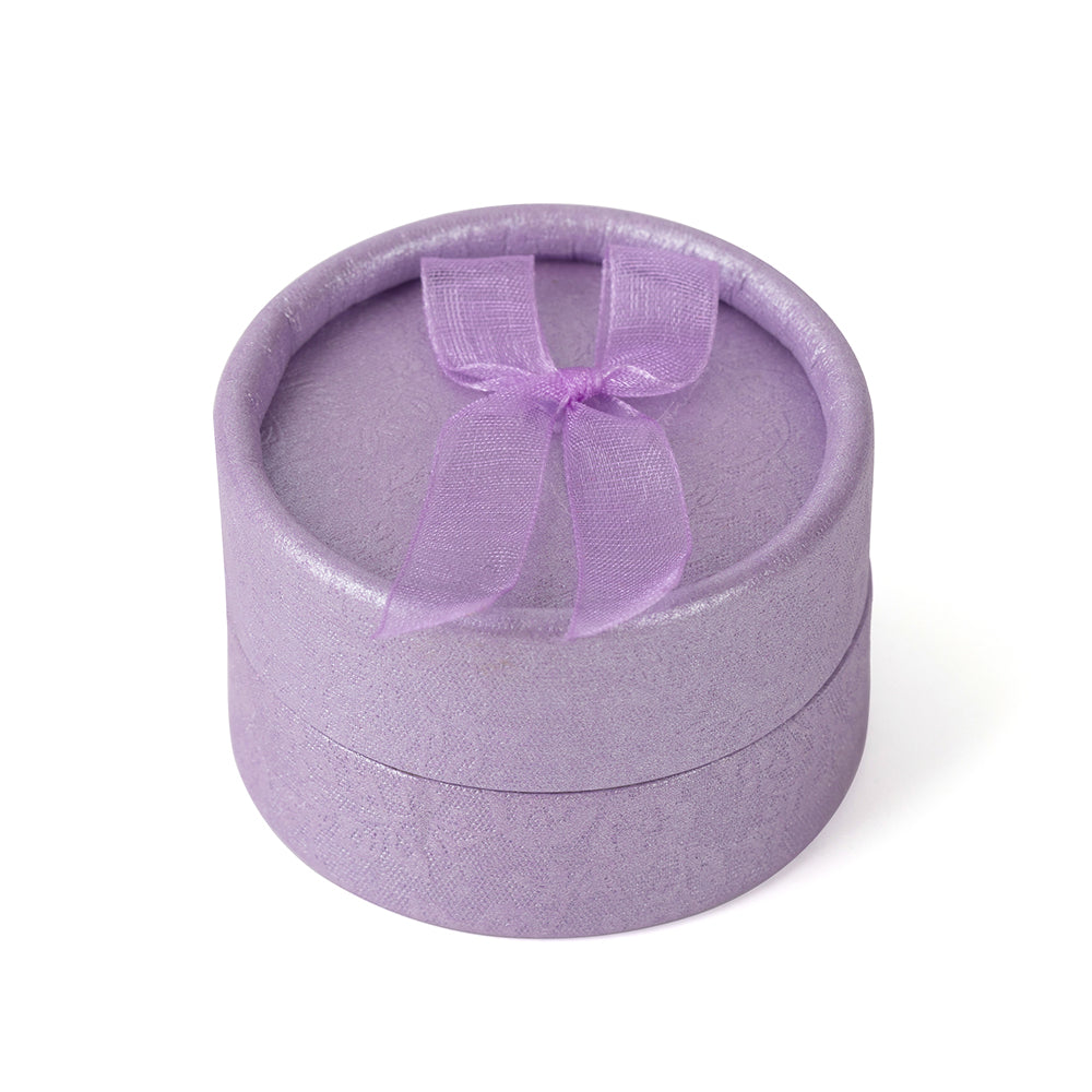 Fashion purple round jewelry boxes with bow