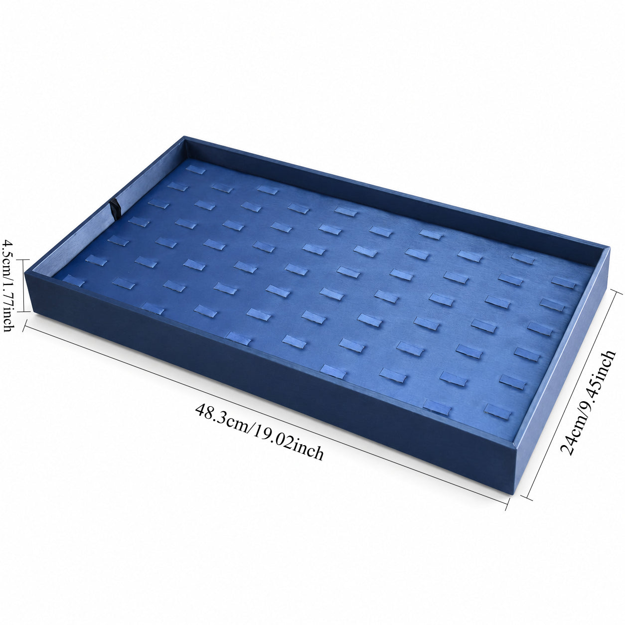 Blue 65-Position Ring Tray – 19.02 in Jewelry Display | Jeweller Buy