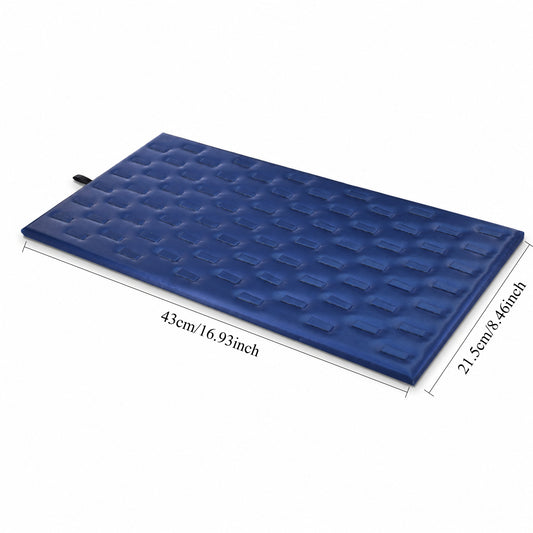 Blue 78-slot velvet ring display tray measuring 43 × 21.5 cm