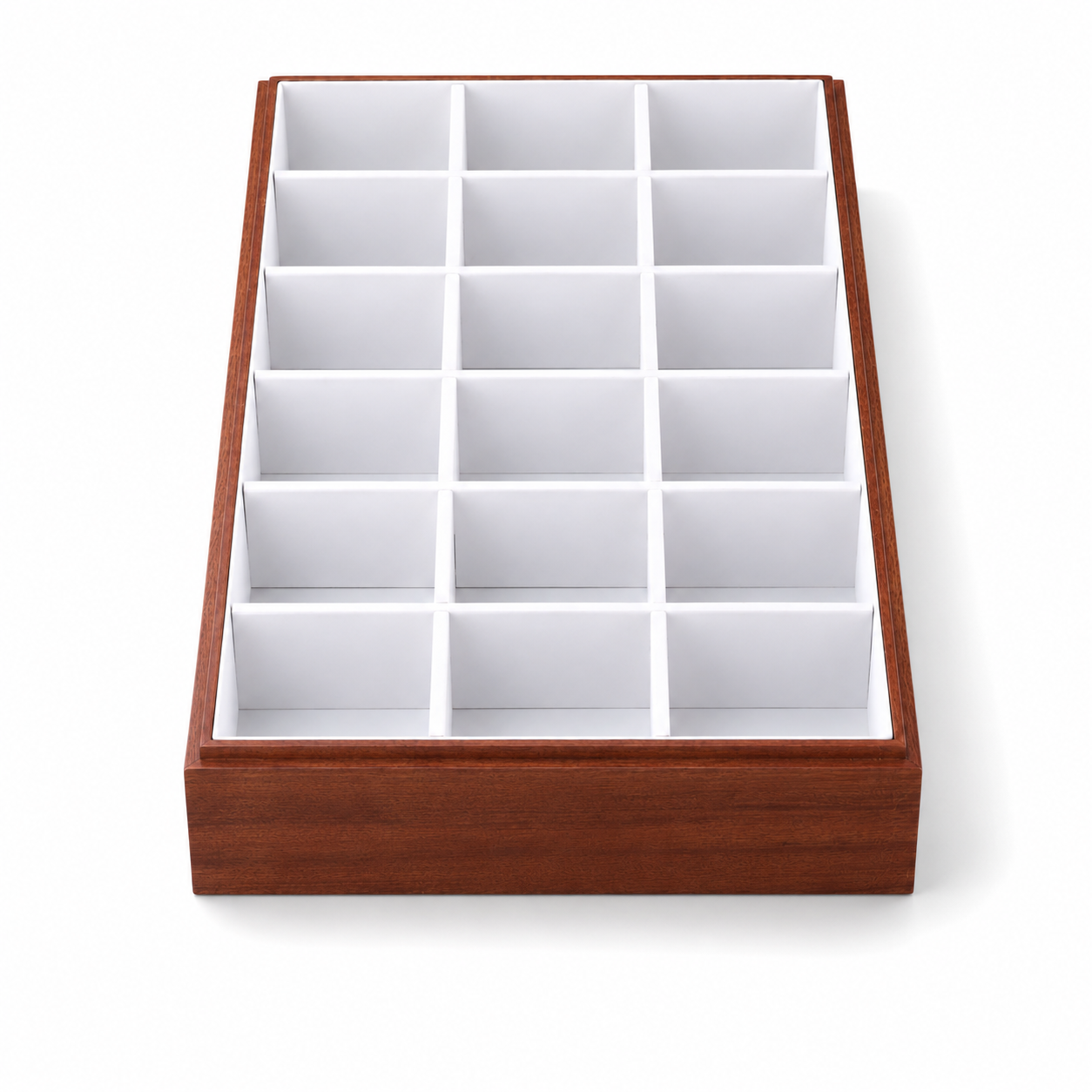 18-Compartment Wooden Watch Tray with White Interior – Jeweller Buy