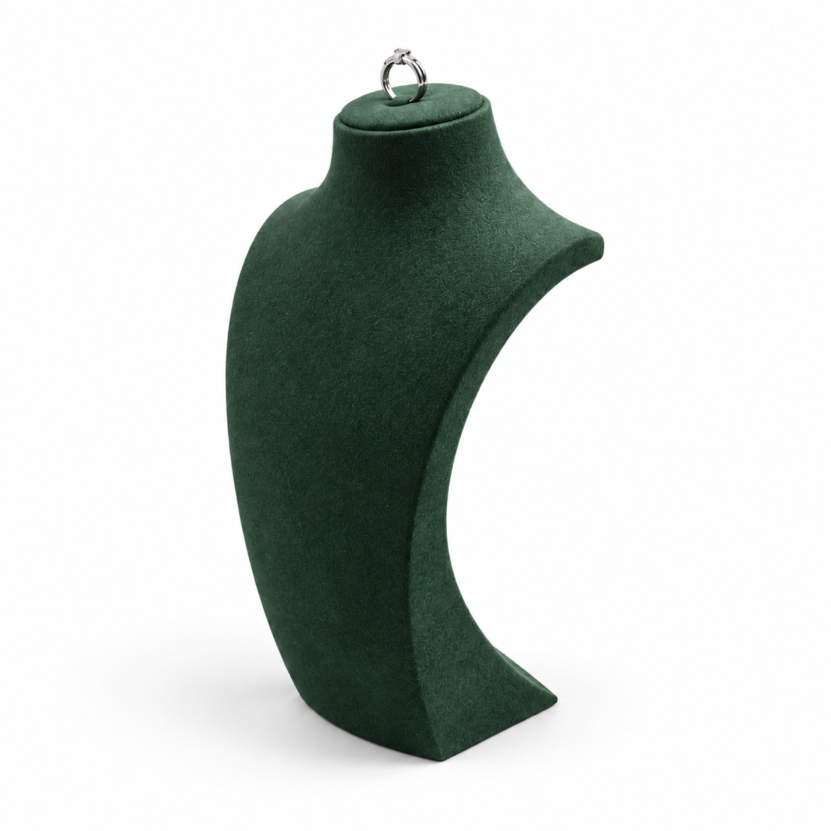 Green / 25 cm brushed-leather necklace display bust facing lower left - CND011
