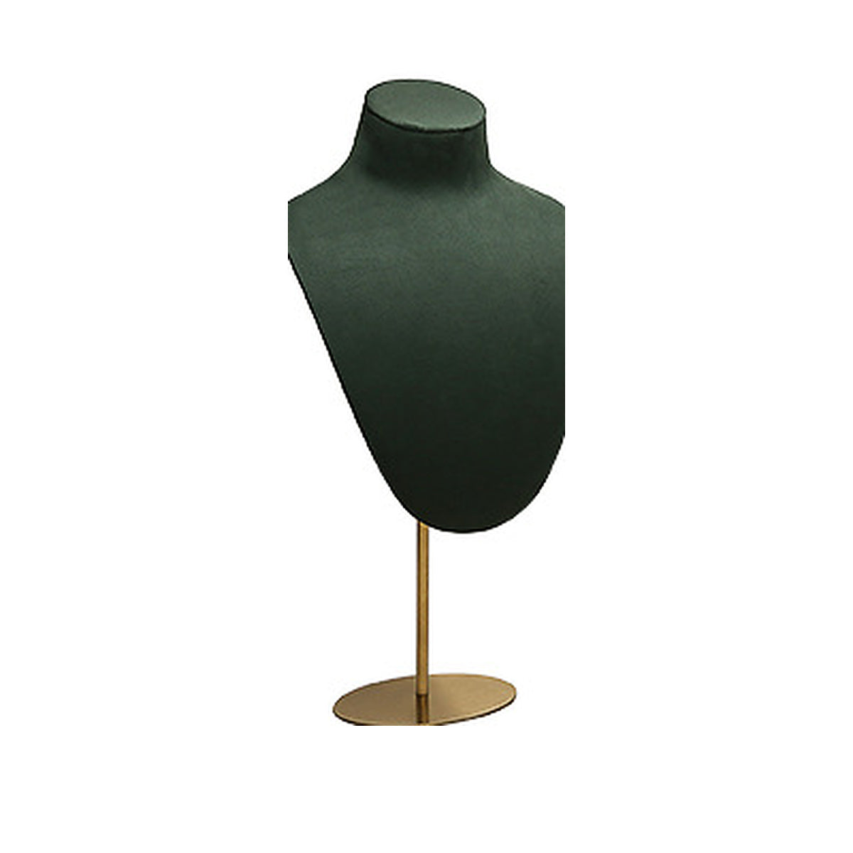 Grass Green Metal Portrait Large / 15 x 35 cm complete velvet necklace display bust on white background - CND040