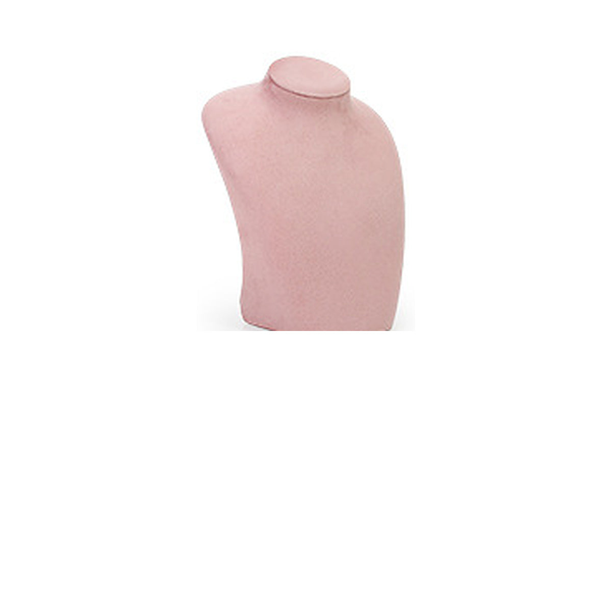 Pink Velvet Portrait Small / 9 x 8 x 20 cm complete velvet necklace display bust on white background - CND042