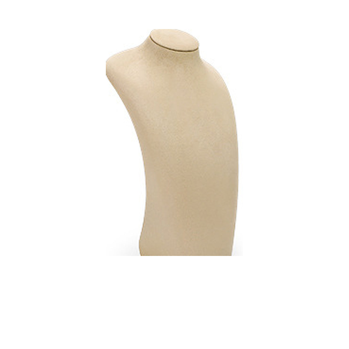 Khaki Velvet Portrait Large / 9 x 9 x 29 cm complete velvet necklace display bust on white background - CND045