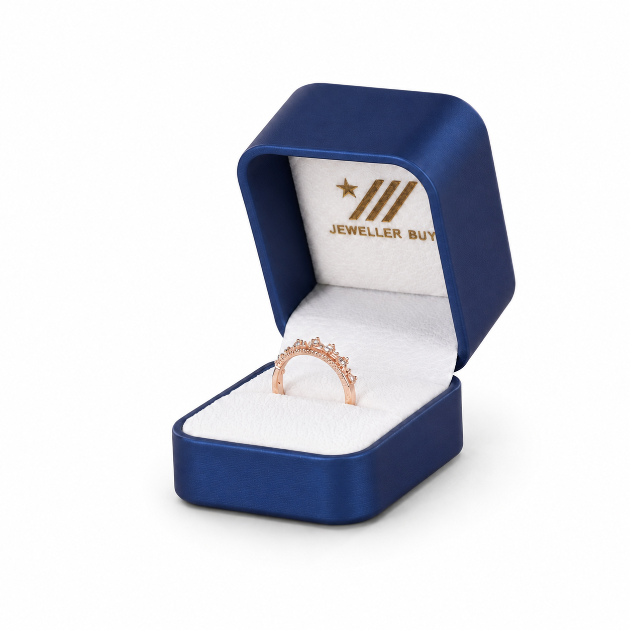 Blue PU Leather Single Ring Box