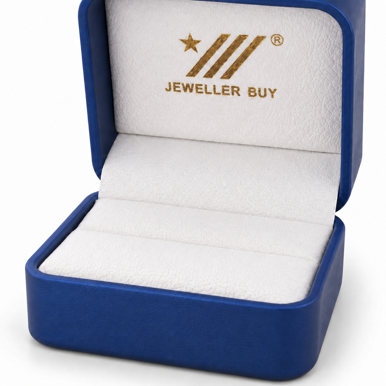 Blue PU Leather Couple Ring Box