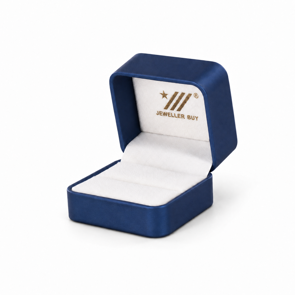 Blue PU Leather Couple Ring Box