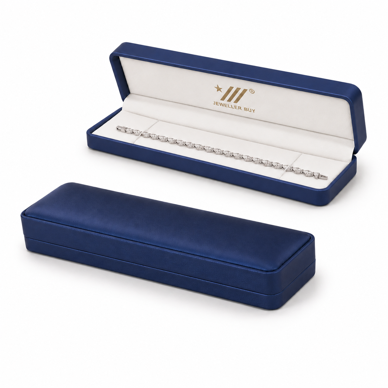 Blue PU Leather Bracelet Box