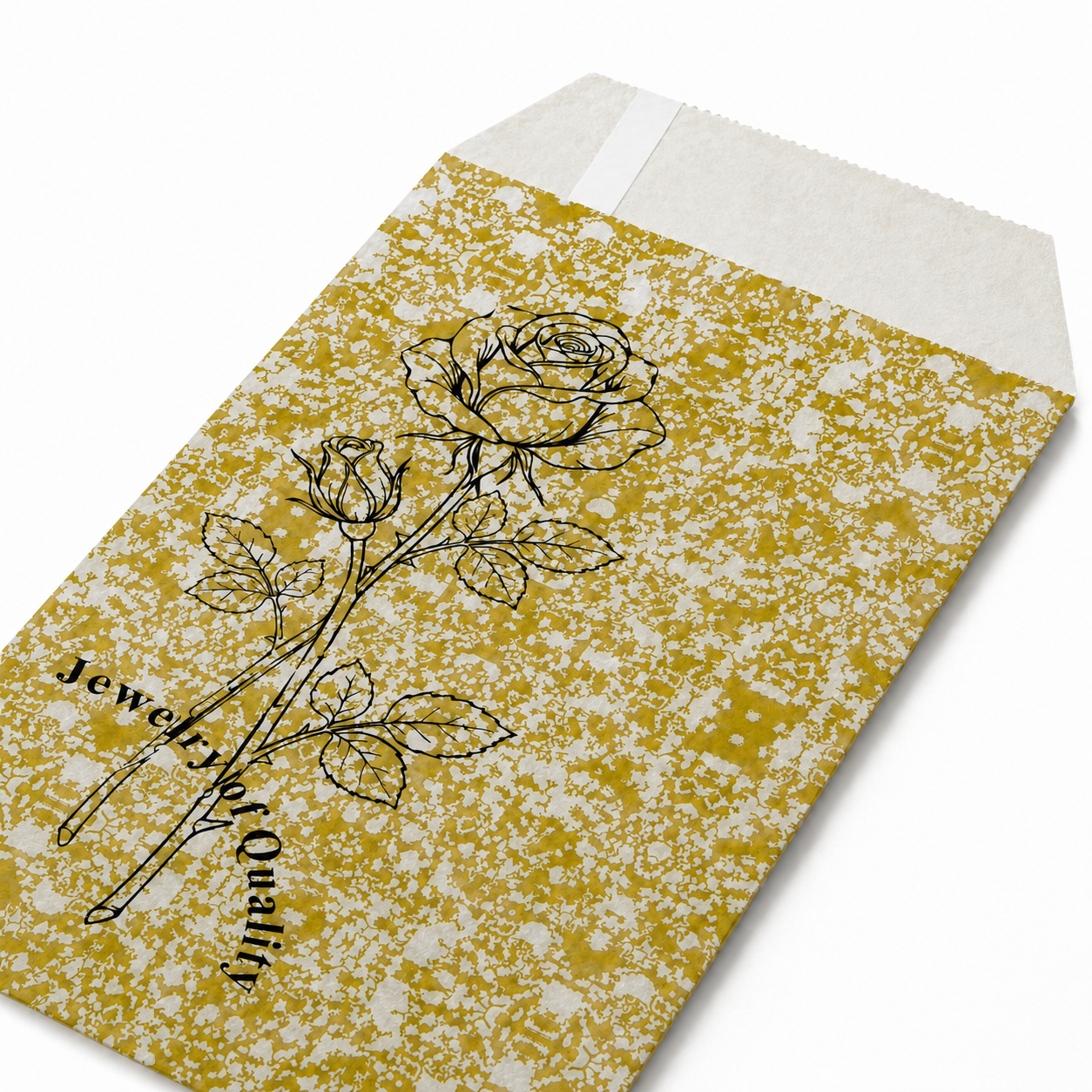 Gold Rose Self-Seal Jewelry Paper Envelopes – 8.5 × 11 in, 100 Pack